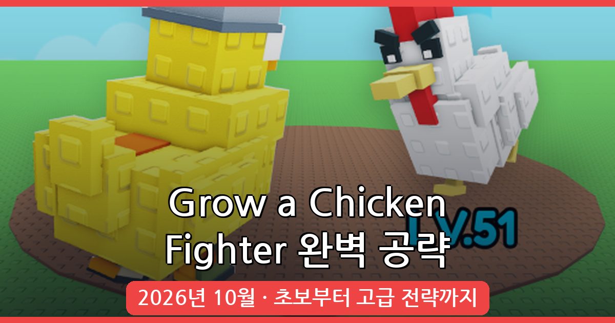 Grow a Chicken Fighter 2026년 10월 완벽 공략 가이드: 시작부터 고급 전략까지