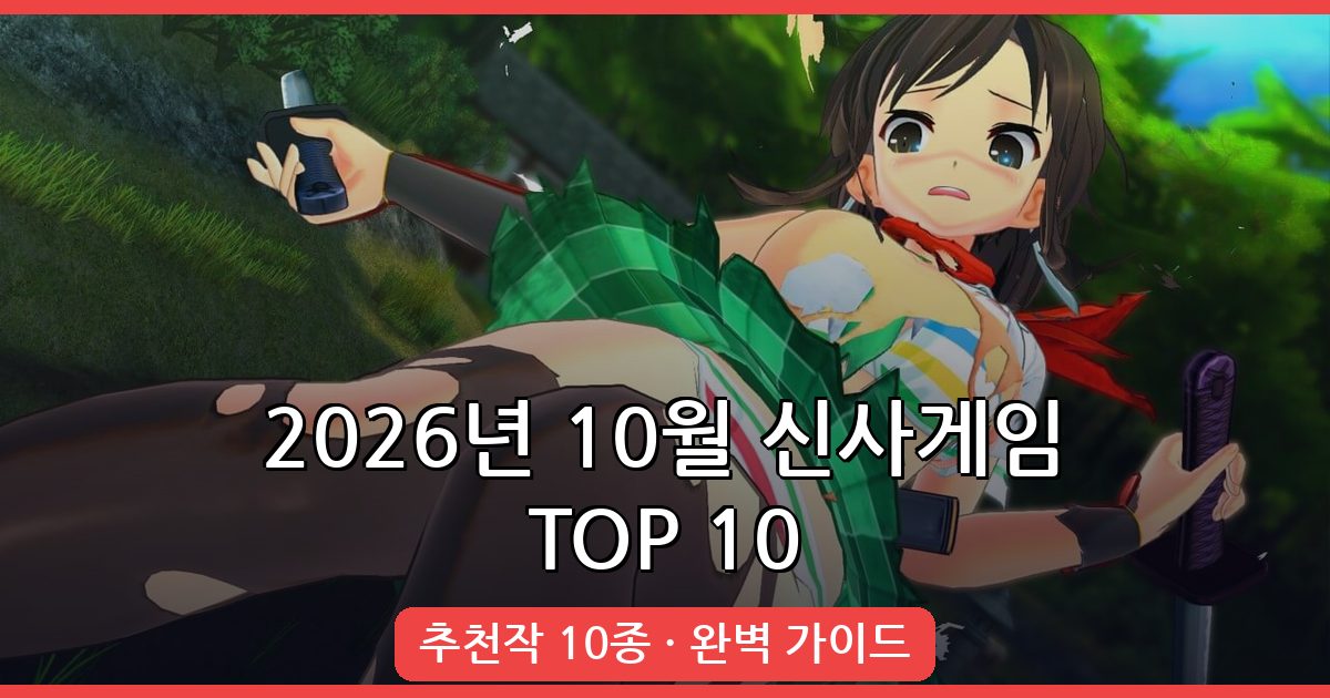 2026년 10월 최신 신사게임 추천 TOP 10 총정리 가이드