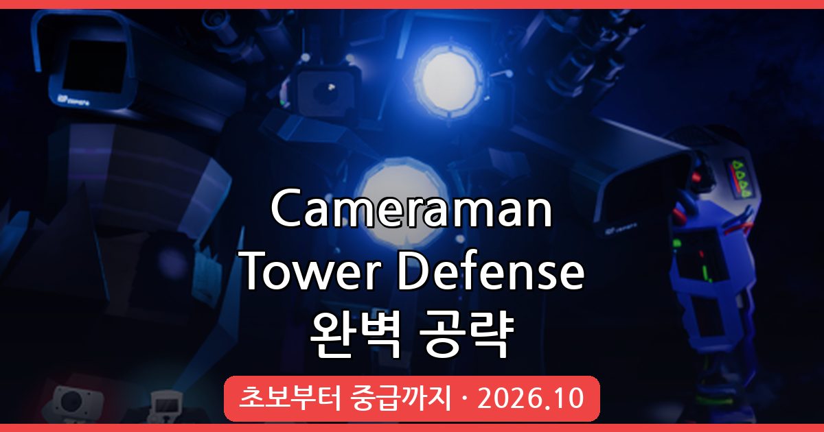 2026년 10월 Cameraman Tower Defense 공략 총정리: 초보부터 중급까지 완벽 가이드