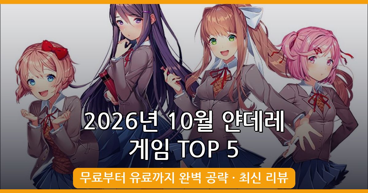 2026년 10월 최신 완벽 가이드: 얀데레 게임 추천 TOP 5 총정리