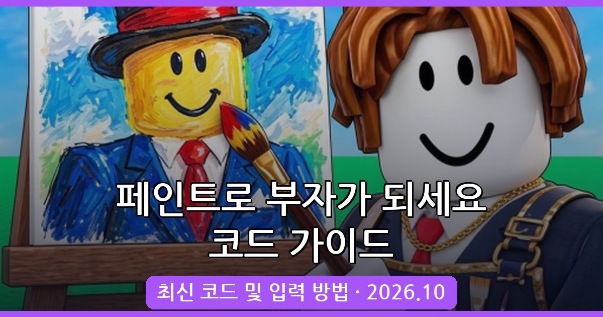 페인트로 부자가 되세요 코드 모음 (2026년 10월) - 완벽 가이드
